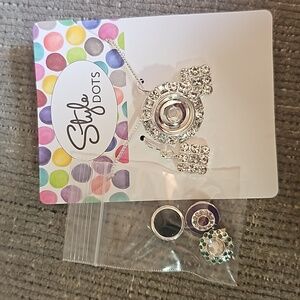 STYLE DOTS NECKLACE & EARRING SET & 3 12mm Original Snaps